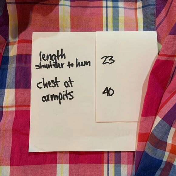 Foxcroft NYC Size 10 Petite Pink Blue Plaid Gingham - Picture 8 of 8